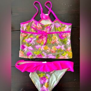 OndadeMar Kids Bikini - Pink and Green Floral